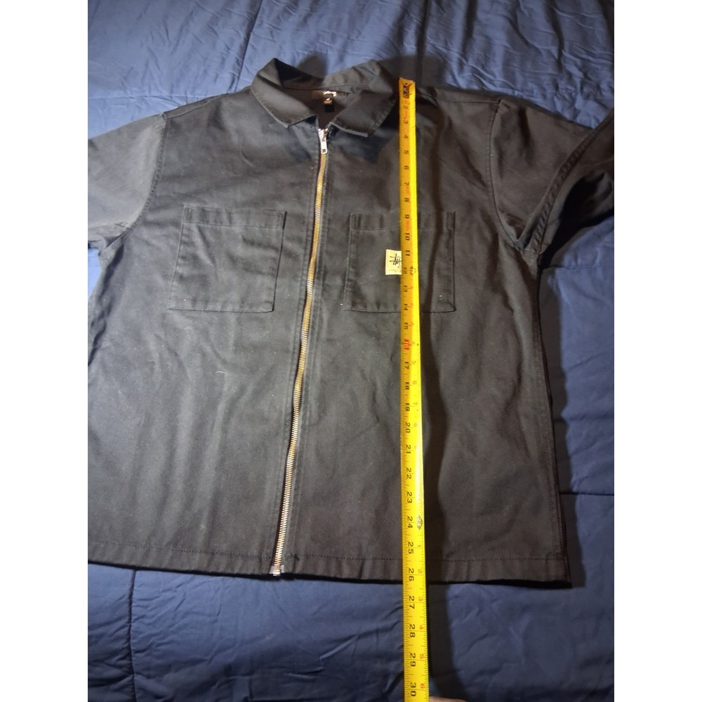 Stussy Jacket‎ mens MEDIUM blue workwear script logo collared bomber Size M - Picture 4 of 7